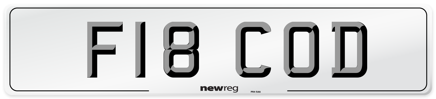 F18 COD Number Plate from New Reg